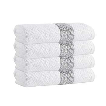 4pc Anton Turkish Cotton Bath Towel Set White - Depera Home