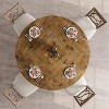 47" Round Dining Table Set for 4 to 6, Farmhouse Kitchen Table with Wooden Top and Pedestal Base, Circle Dinner Table Rustic (No Chairs) - 3 of 4
