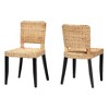 bali & pari Dermot Wood and Natural Rattan Dining Chair Dark Brown/Natural Brown: Interlaken Style, No Assembly Required - 2 of 4