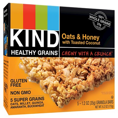 KIND Healthy Grains Oats & Honey, Gluten Free Granola Bars - 5ct