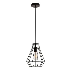 Elegant Lighting Jago Collection Pendant D9.1 H12.3 Lt:1 Black Finish - 1 of 4