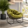 FIONECA Outdoor Rattan Rocking Chair with Olive Green Cushion, Recliner for Porch, Patio & Garden - 2 of 4