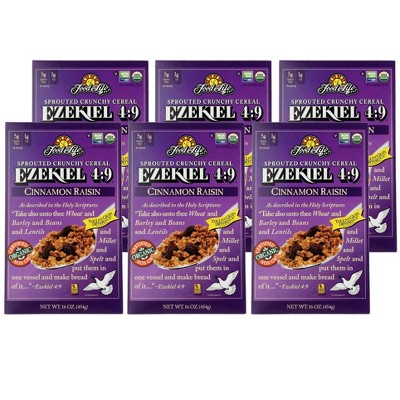 Food For Life Ezekiel 4:9 Cinnamon Raisin Sprouted Crunchy Cereal - Case of  6/16 oz