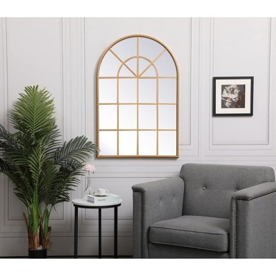 Contemporary Wood Rectangular Mirror in Gold Finish, 28x41.5 Inches