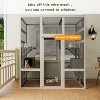 KTMBDW Cat House Outdoor Catio Kitty Enclosure with Enter Door,Wooden Cat Cage Condo Indoor Playpen with Platforms,Small House,70 Inch, Gray - 4 of 4