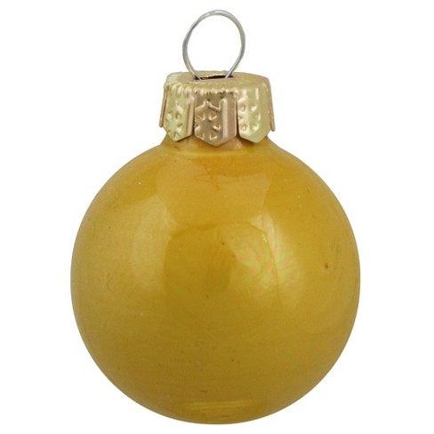 Yellow glass christmas clearance ball ornaments