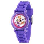 Girls' Disney Princess Rapunzel Purple Plastic Time Teacher Watch, Purple Silicone Strap, WDS000147
