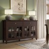 TiramisuBest Artisan Solid Wood 4-Door Sideboard Buffet, Large Storage Cabinet for Living Room, Dining Room, Dark Chestnut Brown - 3 of 4
