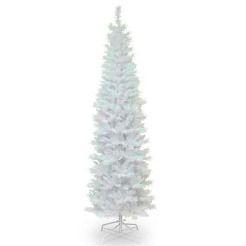 National Tree Company 6' White Iridescent Tinsel Artificial Christmas Tree with Metal Stand