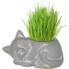 Classic Home and Garden Cement Buddies Indoor/Outdoor Planter with Drainage Hole, Sleeping Cat - 2 of 3