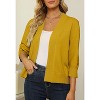 Women's 3/4 Sleeve Open Front Cropped Cardigan Sweater Elegant Shrugs for Women - 2 of 4