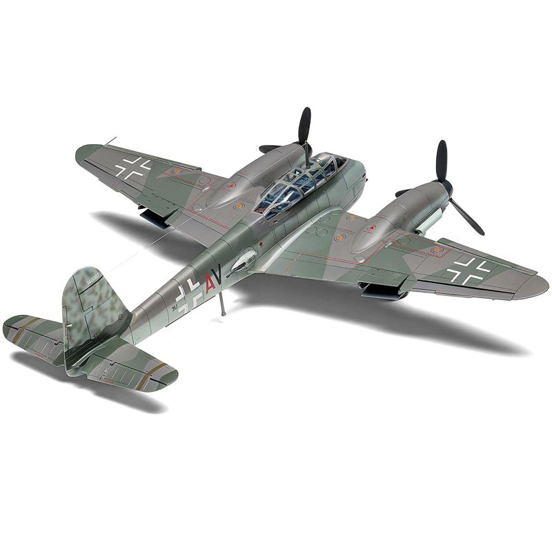 Level 2 Model Kit Messerschmitt Me410A-1/U2 & U4 Fighter-Bomber Aircraft with 2 Scheme Options 1/72 Plastic Model Kit by Airfix, 3 of 5