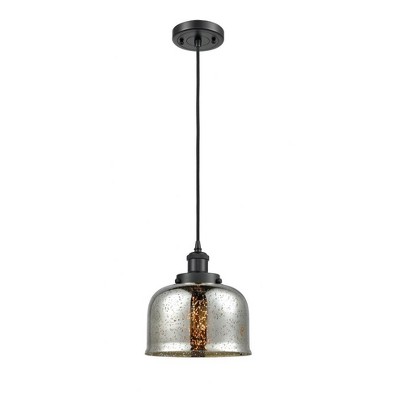 Bell - 1 Light Cord Hung Mini Pendant In Industrial Style-10 Inches Tall and 8 Inches Wide