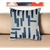 HomeRoots 24" Blue And Ivory Geometric Cotton And Viscose Throw Pillow with Embroidery - 2 of 4