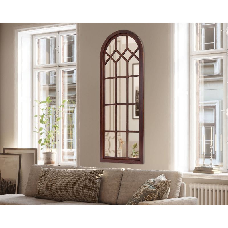 18&#34; x 47&#34; Gilcrest Windowpane Wall Mirror Walnut Brown - Kate &#38; Laurel All Things Decor, 6 of 7