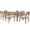 7-Piece Outdoor Acacia Wood Dining Set with Table and 6 Upholstered Chair - 4 of 4
