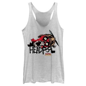 Women's Marvel: Deadpool & Wolverine Headpool Face Racerback Tank Top - 1 of 4