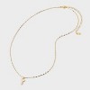 14K Gold Dipped Enamel "T" Initial Pendant Necklace - A New Day™ Gold/White - 2 of 4