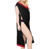 HAPPY BAY Women's Summer Vacation Beachwear Swim Suit Loose Bathing Suit Swim Beach Cover-up Dress Robe Medium-Large Black Solid - 4 of 4
