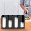 YIYIBYUS Cup Lid Organizer Acrylic Sauce Cup Dispenser 4 Compartments (Black) - 2 of 4