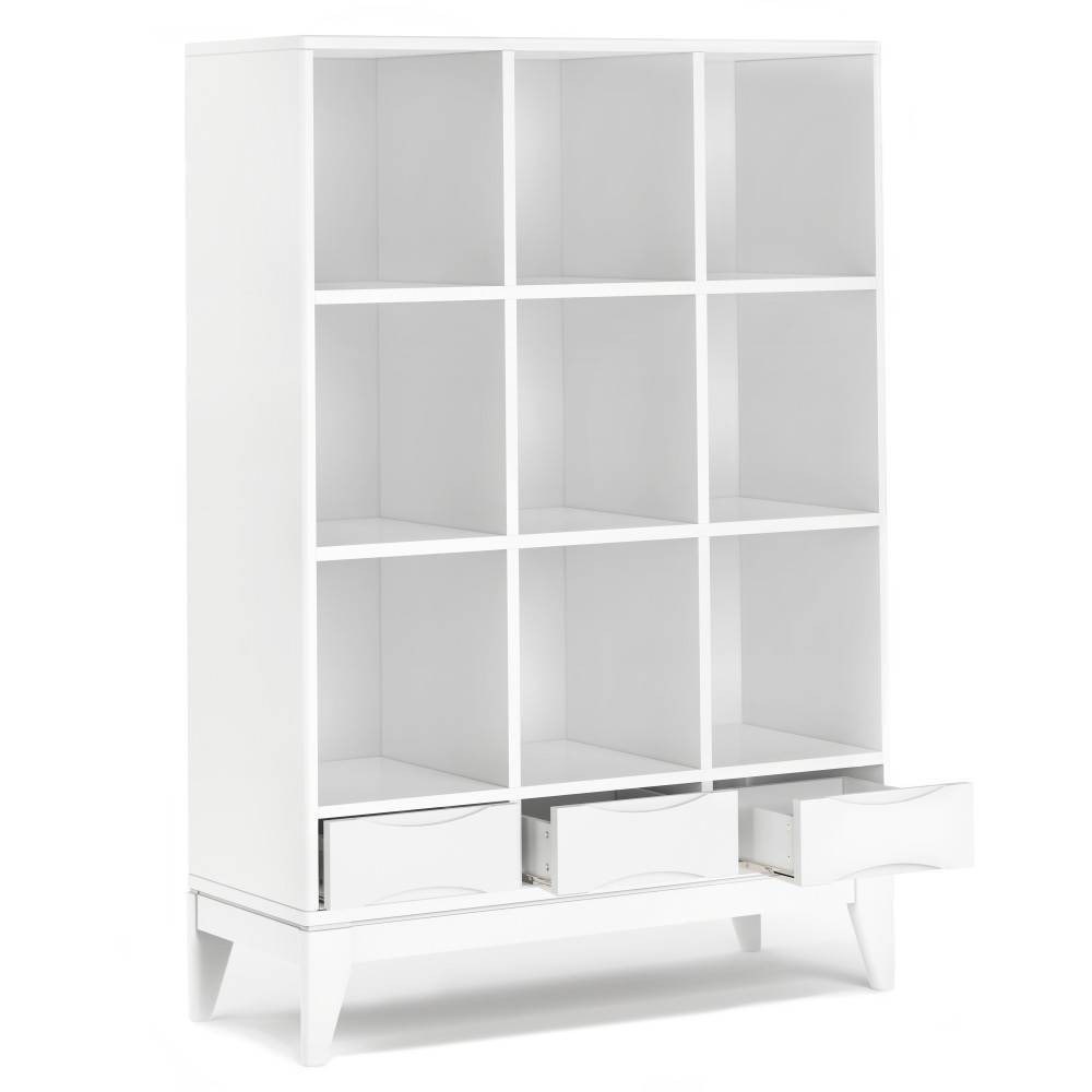 Photos - Wall Shelf 58" Pearson Cube Storage with Drawers White - WyndenHall