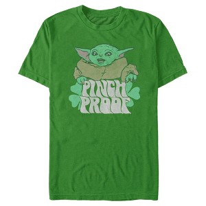Men's Star Wars The Mandalorian Grogu St. Patrick's Day Pinch Proof T-Shirt - 1 of 4