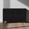 Mshliw 55.1" Modern Storage Sideboard with 4 Doors, Open Shelf & 2 Adjustable Shelves, Buffet Cabinet with Double Hooks and Geometric Doors - 4 of 4