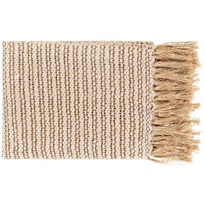Mark & Day Pill 50"W x 60"L Transitional Metallic Champagne Throw Blankets
