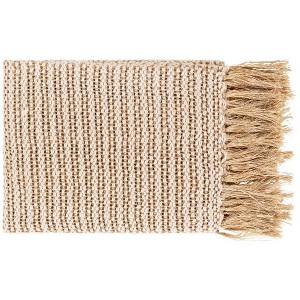 Mark & Day Pill 50"W x 60"L Transitional Metallic Champagne Throw Blankets - 1 of 3