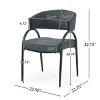 Coolbibila Modern Armless Fabric Upholstered Dining Chairs Set of 2,Curved Back Comfy Dining Room Chair with Metal Legs,Kitchen Island Chair - 4 of 4