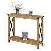 Durango Console Table with Shelf English Oak/Black - Breighton Home: Industrial Sofa Table, Space-Saving Design - 3 of 4