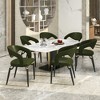 LeisureMod Modern Dining Chairs Upholstered Leather Seat Curved Back Metal Legs,  Set of 2 Entice Collection - 3 of 4