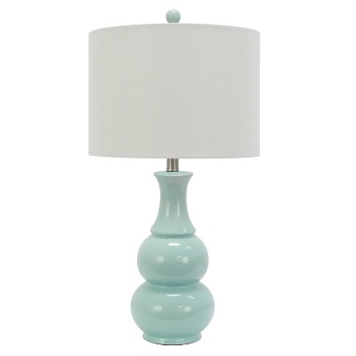 15" Harper Ceramic Table Lamp Light Blue (Includes CFL Light Bulb) - Decor Therapy