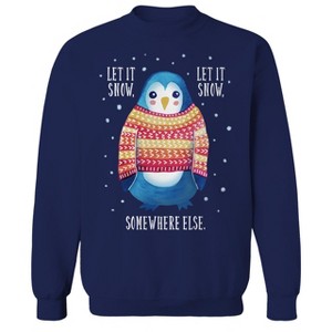 Rerun Island Men's Let It Snow (Somewhere Else) Long Sleeve Graphic Cotton Sweatshirt - 1 of 1