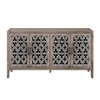 Oak Antique Storage Cabinet, Sideboard Cabinet with Carved Flower Door Handle, Accent Cabinet for Living Room, Hallway, Entryway, brown, type 2 - 4 of 4