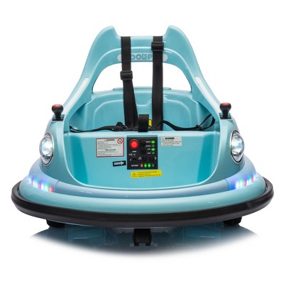 12V Kids Ride On Bumper Car Electric Car for 1.5-5 Years Remote Control LED Lights Bluetooth 360¡ã Spin Anti-Collision Padding Five-Point Safety Belt