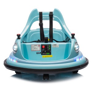 12V Kids Ride On Bumper Car Electric Car for 1.5-5 Years Remote Control LED Lights Bluetooth 360¡ã Spin Anti-Collision Padding Five-Point Safety Belt - 1 of 4