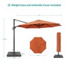 Sonkuki 11FT 270gsm Aluminum Patio Cantilever Umbrella With Weighted Base and Solution-Dyed Fabric - 4 of 4