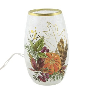 Stony Creek 5.25 In Fall Foliage Lit Small Vase Lighted Glass Accent , Glass Fall Light Leaves (PC) - 1 of 3