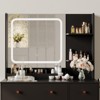 Makeup Vanity Desk with LED Lights, Mirror & Power Outlet, Vanity Table Set with Storage Drawers, Shelves, Cabinet & Chair - 4 of 4