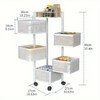 Racxily 5 Tier Kitchen Storage Shelf, Rolling Metal Fruit Vegetable Storage Basket, Multi-Layer Vegetable Rack, Trolley on Wheels - 3 of 4