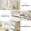 Vanity Desk with Mirror, Makeup Table with 4 Drawers, Large Dressing Table for Women & Girls Bedroom, Modern Storage - 4 of 4