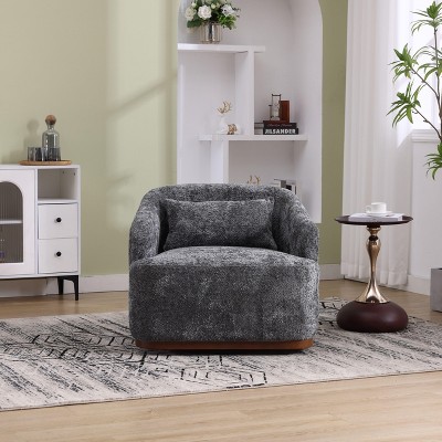 CAVINAS 360 Degree Accent Swivel Chair Barrel Chair Round Comfy Chair Sofa Chair Leisure Armchair