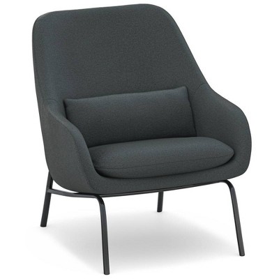 Irwin Accent Chair Gray: Cushioned, Metal Base, Linen Upholstery ...