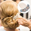 Unique Bargains Women's Rhinestone Inlaid Flower Hair Comb 3.54"x3.54" 1 Pc - 3 of 4