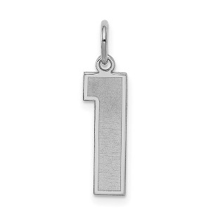 Black Bow Jewelry Sterling Silver, Jersey Collection, Medium Number 1 Pendant - 1 of 4