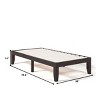 Infans Twin Size 14" Wooden Bed Frame Mattress Platform Wood Slats Support Espresso - image 2 of 4