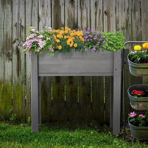 TUYOHW Elevated Raised Garden Bed with Legs,Solid Wood Planter Box for Outdoor Vegetables Herbs Flowers - 1 of 4
