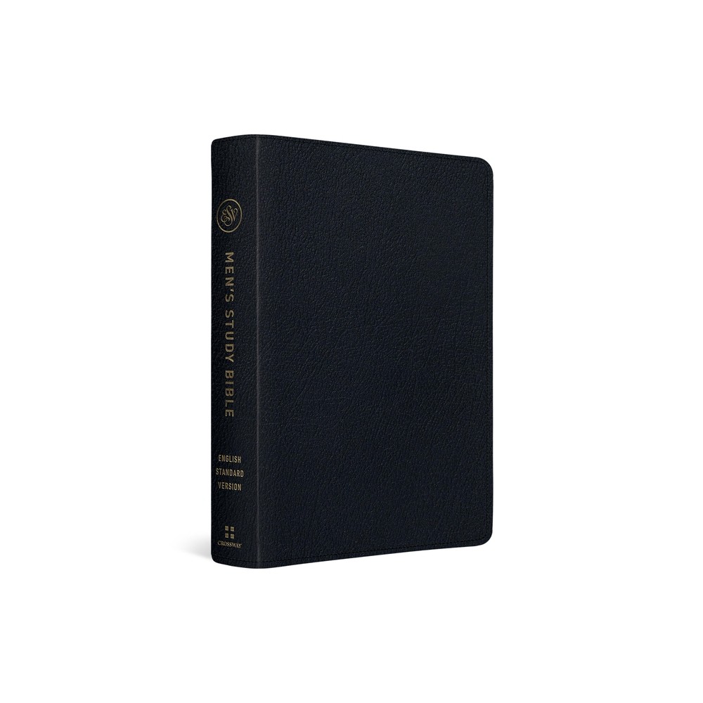 ESV Men's Study Bible (Genuine Leather, Black) - (Leather Bound)