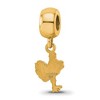 Black Bow Jewelry 14k Yellow Gold Plated Sterling Silver Virginia Tech Hokies NCAA Bead Charm - 4 of 4